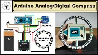 Arduino Analog + Digital  Compass with HMC5883L sensor