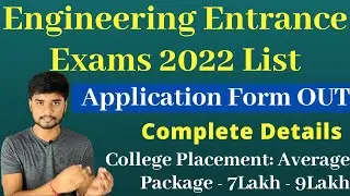 Engineering Entrance Exams  Registration Form 2022 - Registration Started 2021
