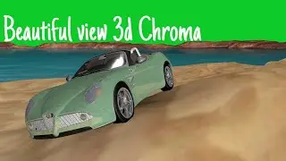 3D car with lake green screen 4k Hd footage chroma key