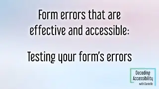 Testing your form's errors