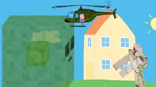 Peppa Pig VS Giant Slime from Minecraft. Cartoon parody. Minecraft in Real Life.