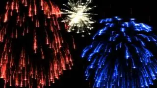 Red, White & Blue Fireworks animation (HD)