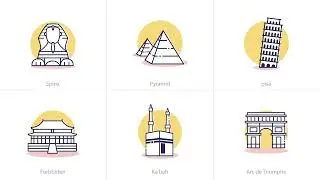 Famous Landmark Animated Icons | After Effects