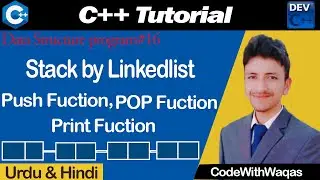 Stack by Linked List (push, pop, print) in Data Structure/C++