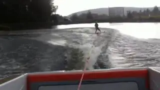 Emilia enters here first waterski competition