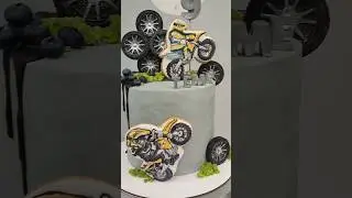 Торт с КРУТЫМ неповторимым декором пряничные байки🏍️ РОСПИСЬ #торт #trending #краснодар #пряники