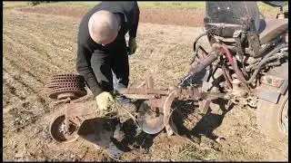Вспашка на феррари двухкорпусным плугом, завершение