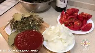 Рак по испански с томатом и вином