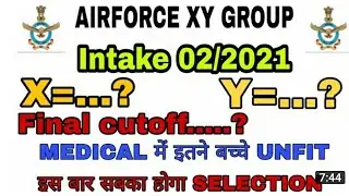 Indian airforce final merit | airforce final expected cut off intake 02/2021