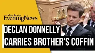 Declan Donnelly carries his brother's coffin