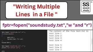 Write a Program in C to Write Multiple Lines in a File.| Writing in File | Sound Study.