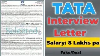 Fake Offer Letter From Tata Salary  60000  ||How To find Offer Letter is Fake || #Tata #offerletter