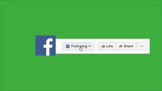 Green screen Single Facebook Follow Like and Share Button