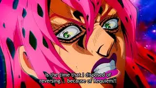 Gold Experience Requiem vs. King Crimson but anime version with manga audio