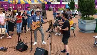 Judas Law X Jim Lau《讓一切隨風、我只在乎你、至少還有你、終身美麗、When you say nothing at all》@中環摩天輪碼頭Busking 2018/05/02