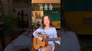 Yellow by Coldplay Easy Guitar Tutorial 🤍 #guitar