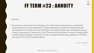What is Annuity ? Annuity Plans ?