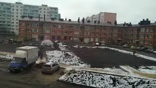 Новая технология - Укладка резинового покрытия на мокрый асфальт 2017 11 25 г. Таганрог