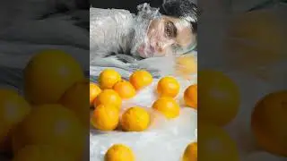 Relax with  an interesting photo session of orange  and girl