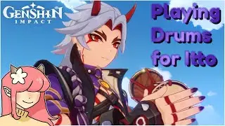 Playing a Rhythm game in Genshin Itto's Drumalong Event {Genshin Impact}