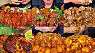 ASMR EATING SPICY CHICKEN CURRY, EGG CURRY, MUTTON CURRY | BEST INDIAN FOOD MUKBANG |Foodie India|