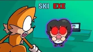 Hey Sonic what's up, OH GOD WHAT ARE YOU DOING! but EVIL SKI VS Tails.EXE (FNF Tails Caught Sonic)