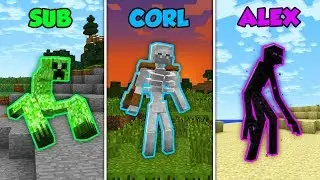 SUB vs CORL vs ALEX - MUTANTS! In Minecraft! (The Pals)
