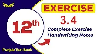 12th Math Notes || Exercise # 3.4 notes ||chapter 3|| punjab text book || kk math notes