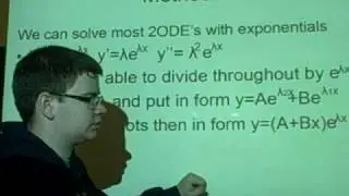 Differential Equations - solving 2ODE's with exponentials