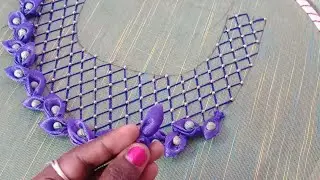 Salwar neck design  with garland pattern