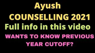 Aaccc 2021| full info about ayush Counselling 2021| admission prep