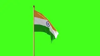 INDIAN National flag on green screen JAH HIND