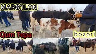 Marg'ilon qum tepa Mol va Quy bozori. yangi narhlar. Bozor avjida.👍