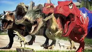 Every T-Rex Ever! From Movies to Video Games (EVOLUTION Showcase in JURASSIC WORLD)