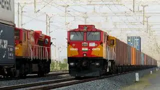 Diesel Locomotives wdg4g #dfc  with Double Stack Container Trains #wdfc #railfan