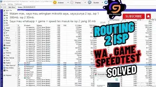 Routing WA GAME SPEEDTEST ke ISP 2 ROS7