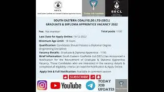 South Eastern Coalfields Ltd. Graduate & Diploma Apprentice Vacancy 2022 @todayjobupdates8454