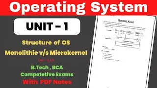 L-1.13: Structure of OS || Monolithic Kernel v/s Micro kernel | Operating System Full Course