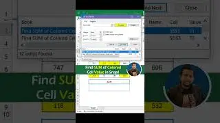 Excel Tip: 😮 Find the Sum of Specific Colored Cells ⚡ | Excel For Fresher | Excel Tutoring #shorts