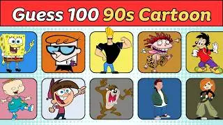 Guess 100 American 90s Cartoon Characters | Guess The Cartoon Character Challenge