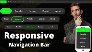 Responsive Navigation Bar Using HTML & CSS| Hover Animation Nav Bar