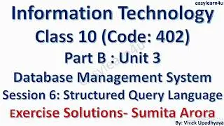 Class 10 | Code 402 | Database Session 6 Exercise Solutions | Fully Solved | Sumita Arora | OOo Base