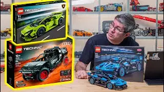 LEGO Technic Audi & Lamborghini detailed preview + Bugatti Bolide recolor comparison