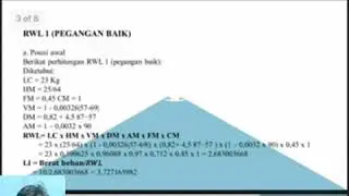 Perhitungn NIOSH,LI dan RWL (KENNY BRUSNAN 11950213375)