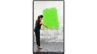 Green screen Template Video Full Screen Lighting Effect Templates.Girl Drawing Green screen Template
