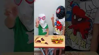Pizza Vs Hamburger 🍕🍔 Food #spiderman #short #shorts #ytshort