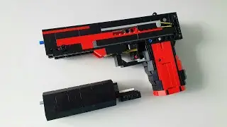 LEGO Full-/Semi-Auto Pistol [Blowback -Select Fire- Rubber Band Gun]