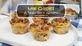 Mini Quiches de Batata-doce e Espinafres