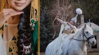Красивая видео визитка на конкурс красоты /Кыргызская девушка в национальном костюме