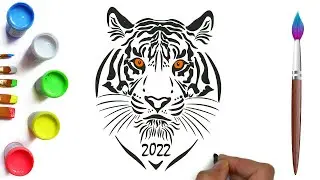 How to draw a lion symbol of 2022, Как нарисовать льва символ 2022 года для детей Drawing for kids
